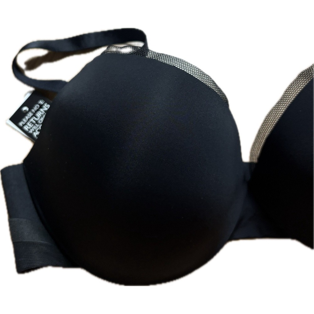 Calvin Klein Women 36C Black Mesh Lining Underwire Bra Sculpted Lift Plunge NWT - Picture 2 of 9